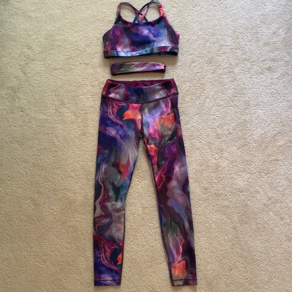 Athleta Girl Sports Bra, Headband & Leggings Set